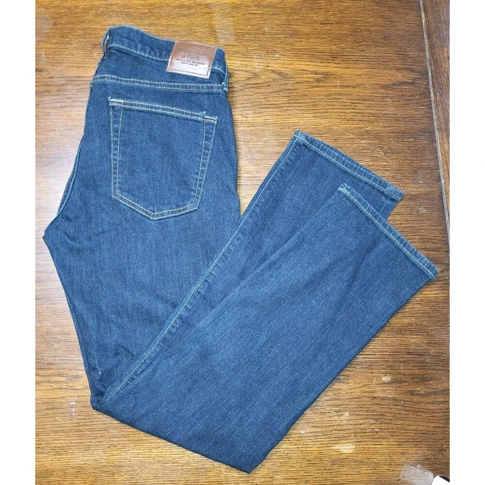 Abercrombie & Fitch Kennan Straight Jeans 32x32 Dark Wash Blue